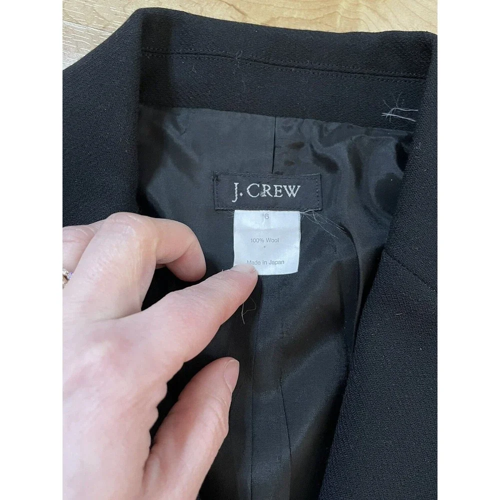 J. Crew Womens Blazer Jacket Wool Black Career Work‎ Size 6